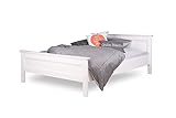 Eternity-Moebel Schlafzimmerbett Doppelbett Natura Bett 140 x 200 cm Weiß Landhausstil