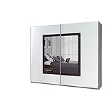 mb-moebel Kleiderschrank Schrank Garderobe Zweitürenschrank Schwebetürenschrank Schwebetüren 2-Türig Schlafzimmerschrank 244cm Maxi (Maxi 32 (Spiegel + Weiß Hochglanz + Lila Hochglanz))