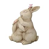 Thrivinger Umarmende Hasenfigur, großes Dekor von Osterhasen (8,5 Zoll H), Bauernhof-Osterdekoration, Frühlingsgeschenke für Freunde der Familie