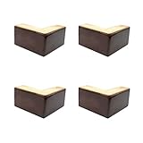 Retro-moderne dreieckige Möbelbeine massivem Kiefernholz, Sofabeine, Couchtische, Schrank-Stützbeine, 3 Farben, for Esstisch, Schreibtisch, Weinschrank, mit Schrauben, 4er-Set (3,1 Zoll, Nussbaum) qir