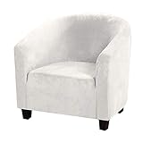 ele ELEOPTION Sesselschoner Bedruckte Sesselüberwurf Stretch Sesselhusse Abnehmbar Waschbar Cocktailsessel Hussen Couch Überwurf Sesselbezug für Cafe Stuhl Sessel (Weiß)