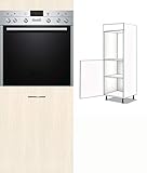 Premium-Ambiente CAF088 Hochschrank 1-türig für Herd/Micro 154cm hoch Softclosing EURODEKOR® (Anschlag Links, 18 Woodline Creme)