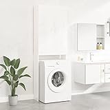 vidaXL Waschmaschinenschrank Hochglanz-Weiß 64x25,5x190 cm