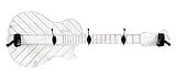 joycraft GG-277 Garderobe in Gitarrenform - Shabby-Look Holz-Wandgarderobe im Gitarren-Design - Ideal für Gitarre, Ukulele, Kleidung, Hüte, Taschen, Schlüssel usw. - Wandhalter aus Holz & Metall
