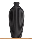 3D Vase Dekovase Saskia XL 38cm Bodenvase Vase Pampasgras Trockenblumen Schwarz