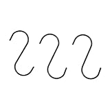 Mobestech 24 Stück Edelstahl-Haken Metallhaken Robuste Haken Robuste S-Haken S-Förmige Küchenhaken S-Förmige Haken Universelle Haken Für Regale Schwarze S-Haken