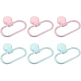 ISTOVO 3Er-Set Ovaler Handtuchringhalter Zur Wandmontage, Selbstklebend, für Badezimmer-KüChen-Accessoires, Pink & Blau