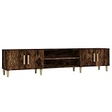 Tidyard TV-Schrank Mit seinen 4 Fächern und 4 Türen TV Table,TV Kommode Sideboard Fernsehschrank Fernsehtisch TV Board HiFi Schrank Medienschrank 180 x 31,5 x 40 cm (L x B x H) Räuchereiche