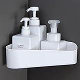 Torytoe Duschablage Ecke Kunststoff, Badregal Ohne Bohren Selbstklebend Duschkorb Wandmontage Dusch Organizer Shower Caddy für Badezimmer und Küche, Weiß