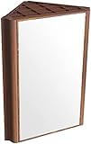 Bathroom mirror cabinet Eckspiegel Schrank Dreieck Einfache Kleinwohnung Wandmontiertes Badezimmer Edelstahl Spiegelkastenregal Speichert Platz für die Lagerung und langlebig (Color : Wood Color)