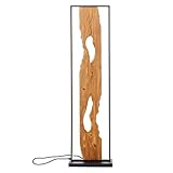 Brilliant LED Standleuchte 120cm Stehlampe Holz/Schwarz, LED Eckleuchte Aluminium/Metall/Holz, Lampe Wohnzimmer Stehlampe Modern Floor Lamp 1x LED integriert, 20W, Holzlampe, LED Corner Lamp