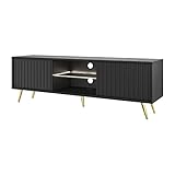 Selsey Bello Schrank/TV Lowboard, Melamine, Schwarz, 135 cm