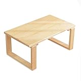 Massivholztisch, Couchtisch im japanischen Stil, Lerntisch, Laptop-Tisch, Frühstückstisch, Mini-Schreibtisch, Teetisch (Farbe: Holzfarbe, Größe: 60 x 37 x 26 cm)