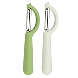 2 Stück Universalschäler Edelstahl, Sparschäler für Fruit and Vegetables, Gemüseschäler Fruit Peeler Gurkenschäler Kartoffelschäler Melonenschäler