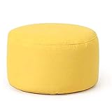 TONPOP Ottoman-Hocker-Sitz, rund, Leinen, modern, 45 cm hoch, Fußhocker, multifunktionale Fußstütze, Hocker-Sitz – für Zuhause, Wohnzimmer, Schlafzimmer