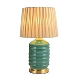 Tischleuchte Wohnzimmer Nachttischlampe Keramik-Messing-Tischlampen, Nachtlampe, Nordische, Minimalistische, Grün Glasierte Nachttisch-Nachttischlampe Für Wohnzimmer, Büro ( Color : Button Switch )