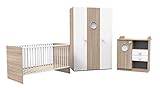 Wimex Babyzimmer Set Saskia, bestehend aus Babybett und Wickelkommode, (B/H/T) 185 x 15 x 287 cm, Eiche Sägerau