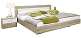 Rauch Möbel Venlo Bett Doppelbett mit 2 Nachttischen, Eiche Sonoma / Weiß, Liegefläche 180x200 cm, Stellmaß Bett-Anlage inklusive Nachttische BxHxT 285x83x205 cm