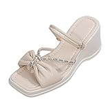 Sandalen Damen Sommer Bequem Dicke Brautschuhe Freizeitsandale Bequem Strand Strandschuhe Ortopädicheschuhe Bohemia Römersandalen Flip Flops mit Strass Absatzschuhe Sommersandalen für Frauen