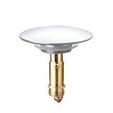 Qrity Pop Up Ablaufventil 66mm, Push-Open Ventil Abflussgarnitur, Ablauffilter Badstöpsel, Pop-Up Click Clack Waschbeckenstöpsel, Abflussgarnitur aus Messing, Abflussstopfen für Spülbecken