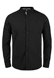 !Solid Allion Herren Hemd Langarmhemd Freizeithemd mit Stehkragen Slim Fit, Größe:L, Farbe:Black (9000)
