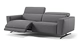 Dreisitzer Sofa Alesso mit Motor (Black, Leder)