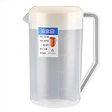 CHICTRY Wasserkrug aus Kunststoff Wasserkaraffe mit Skala Saftkrug 450ML / 700ML / 1L / 2L / 3L / 5L Kühlschrankkrug für kaltes Wasser Milch Tee Klar B 2.5L