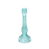 Park Hill Collection La Boheme Kegelhalter aus gepresstem Glas, Türkis, 30,5 cm