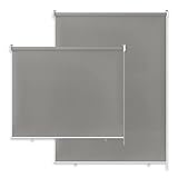 SUBTLETY 180x240cm Senkrechtmarkise Seitenzugrollos ohne Bohren Verdunkelungsrollo Set UV-Schutz Springrollos mit Reflektierende Thermofunktion Außenrollos für Fenster Türen Garten (Grau)