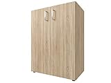 möbelando Schrank Beistellschrank Kommode Aktenschrank Büroschrank Standschrank Trio 2' Sonoma/Eiche