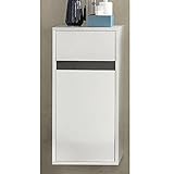 FBITE Badkommode Badezimmerschrank Hängeschrank Weiß Hochglanz Lack 35 x 73 cm