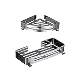Alipis 2 Stück Eckregal Lagerregal Regale Edelstahlregal Wandmontage Wandschweberegale Wandmontage Schweberegale Schwebedisplay Regal Eckdusche Eckregal