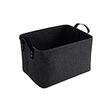 LITLANDSTAR felt storage basket, faltbar filz aufbewahrungsbox für Regal,Wäsche,Schrank,Spielzeug oder Toilettenpapier, 33 * 20 * 23cm,schwarz