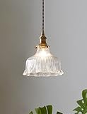 SEYFI Kronleuchter, Moderne Hängende Lampe Messing Pendelleuchter Leichter Kronleuchter, Kreative Glas Kücheninsel Beleuchtung, E27 Schlafzimmer Nachtte -Deko -Lampen Nordische Esszimmer Hängsleuchten