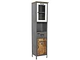 Woodkings® Bad Hochschrank Pinetown Metall recyceltes Massivholz antik, Hochkommode Vintage, Design, Badmöbel, Industrial Stil Metall Holz Mix