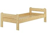 Erst-Holz® Einzelbett Jugendbett 90x200 Bett Kiefer Natur Massivholzbett Futonbett Rollrost 60.39-09