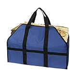 Firewood Bags Tote Garden Carry Bag Canvas Multifunctional Logging Bag Indoor Fireplace Outdoor Tote Camping Carry Bag Firewood Storage (Blue)