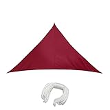 jarolift Sonnensegel Dreieck Gleichschenklig, Wasserdicht, Sonnenschutz Sichtschutz für Terrasse Garten Balkon, Polyestergewebe 300 x 300 x 300 cm, Weinrot