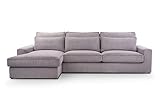 ALTDECOR Ecksofa Links mit Gasdruckfeder, Polstercouch in L-Form Links angeordnet, rückenecht gepolstert, 308x176x89 cm Grau