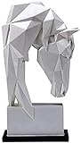 HANDIYA Skulptur Handwerkliche Skulptur Figur Geometrie Pferdekopf Statuen Tiere Harz Handwerk TV Kabinett Desktop Couchtisch Home Decoration Sammlerstück