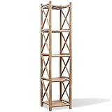 Wakects Regal aus Bambus, Aufbewahrungsregal, tropischer Stil, Reinigungstücher, kompakt, stabile Struktur, wetterfest, 5 Ebenen für Badezimmer