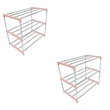 USHOBE 2 Stück Schuhregal Aufbewahrungsregale Aus Holz Schuhregal Für Den Eingangsbereich Metall-Schuhschrank Schuh-Organizer Für Den Eingangsbereich Schuhregal Aufbewahrung Tür