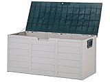 Beliani Auflagenbox Kunststoff Beige Grün 112x50 cm Locarno, wetterfest, Aufbewahrung, Garten, Balkon, Terrasse Locarno