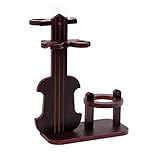 Wine Racks Holders MDF Wine Rack Guitar Shape Wine Bottle Holder Countertop Wine Racks Wine Storage Shelf for Bar Wine Cellar Cabinet Hold 1 Wine Bottles 4 Wine Glasses Bottle Wine Rack Shelf