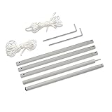 jarolift Stangen-Set für Sonnensegel Zubehör, Zusammensteckbar von 100 bis 250 cm Höhe, 5 Stangen aus Stahl, mit Spannseil & Erdnägeln