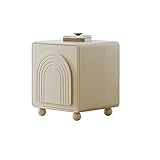 BONAD Nachttisch Quadratischer Nachttisch im Creme-Stil for den Innenbereich mit 2 Schubladen, Nachttisch, Schlafzimmer, Schrank, Wohnzimmer, Sofa, Beistelltisch Sofa-Beistelltisch