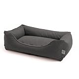 DAILY PET Hundebett Mittelgroße Hunde – Waschbar – Flauschig Hundekorb – Kratzfest – Wasserdicht – Robust Hundesofa – Hundekissen M 75 x 55 x 20 cm – Graphit
