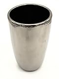 DARO DEKO Keramik Vase Silber - 23,5cm hoch - Blumenvase Pflanzgefäß