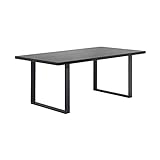 i-flair Kufentisch Macon Esszimmertisch 160x90 cm Holztisch Esstisch Kufengestell Tisch mit Tischplatte und Kufen - Schwarz