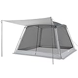 ATTONER Pavillon 305x305x213cm Camping Zelt 6-8 Persone Outdoor mit UV-Schutz, Schneller Aufbau Winddicht, Belüftet und Atmungsaktiv, Geeignet für Garten Partys, Strand, Camping